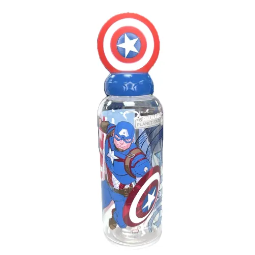 Vaso Infantil 360ml Tapón 3D Capitan America Marvel