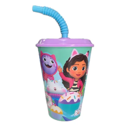 Vaso Infantil con Pajita 360ml Gabby's DollHouse