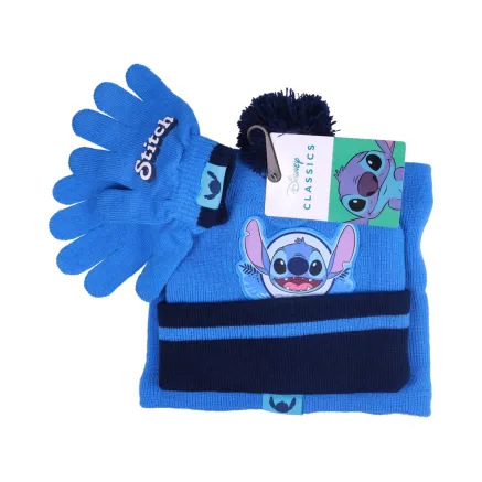 Conjunto Infantil Gorro, Guantes y Bufanda Azul Stitch Disney