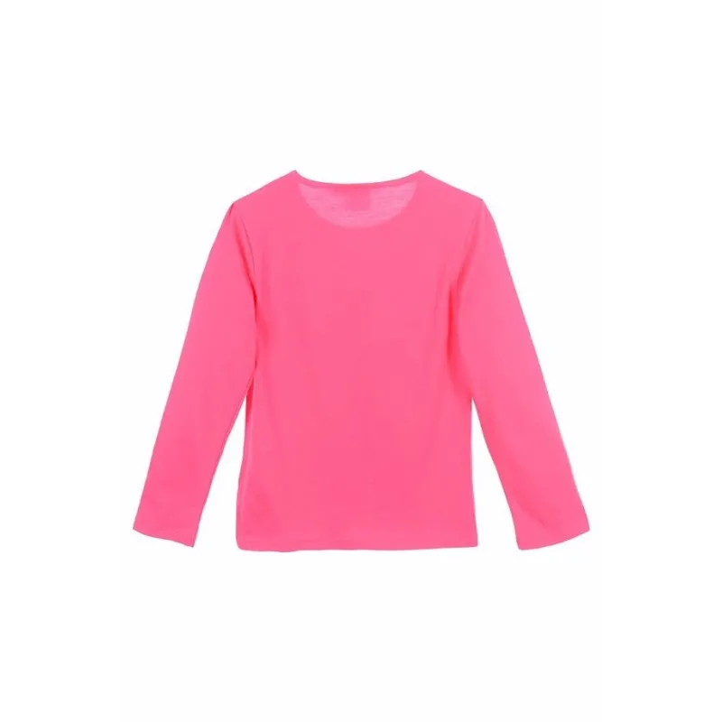 Camiseta Manga Larga Infantil Rosa Barbie
