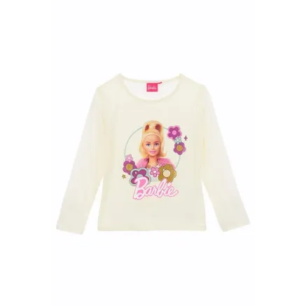 Camiseta Manga Larga Infantil Blanca Barbie