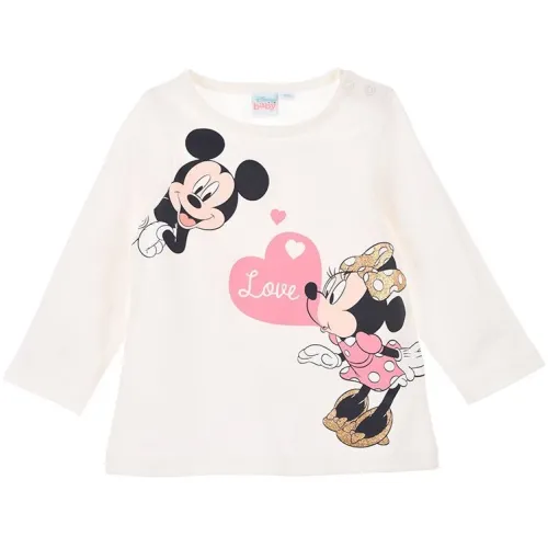 Camiseta Bebe Blanca "Love" Mickey & Minnie Disney