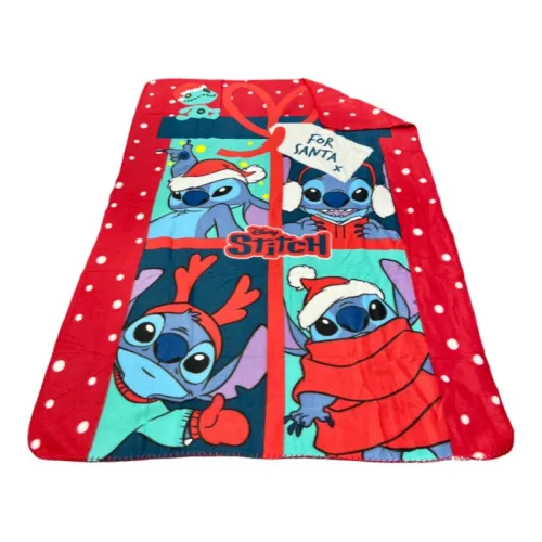 Manta Polar Navidad "For Santa" Stitch Disney 100 x 140 cm