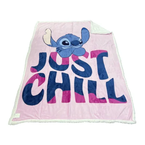 Manta Polar Gruesa "JUST CHILL" Disney Stitch 120x 150 cm