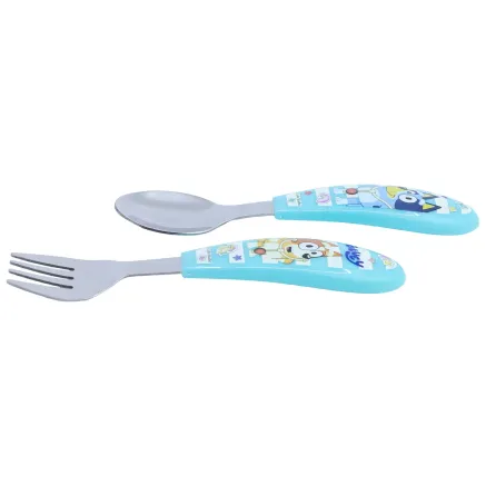 Set de Cubiertos Infantil Azul con Personajes Bluey 2