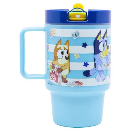 Vaso con Tapa y Boquilla Retráctil Azul y Amarillo Bluey