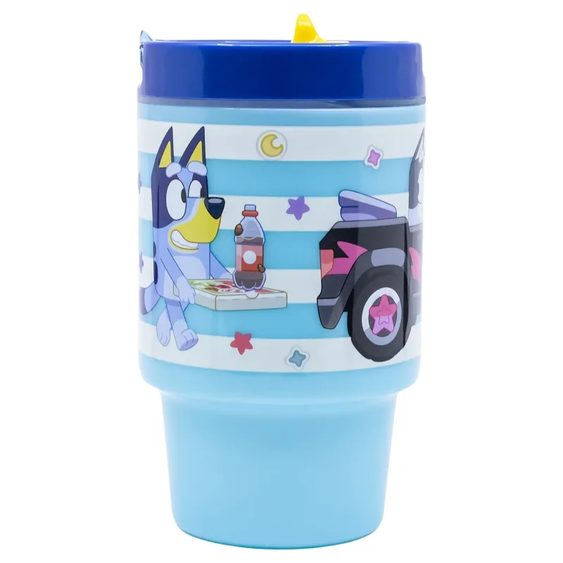 Vaso con Tapa y Boquilla Retráctil Azul y Amarillo Bluey