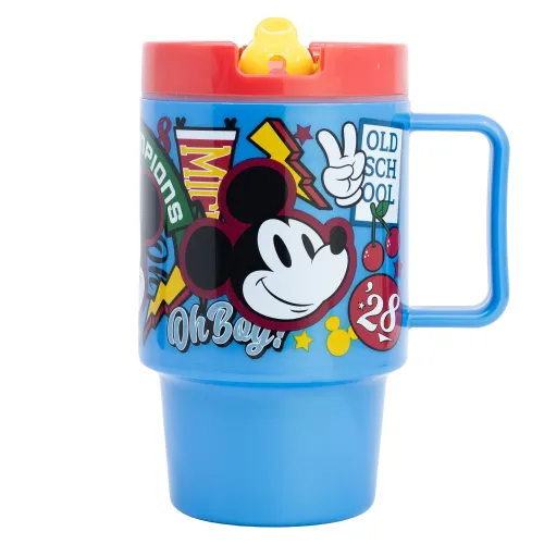 Vaso con Tapa y Boquilla Retráctil Azul y Rojo Mickey Mouse