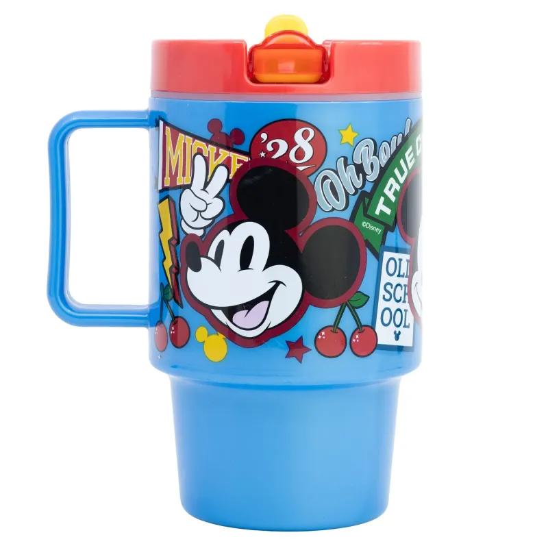Vaso con Tapa y Boquilla Retráctil Azul y Rojo Mickey Mouse