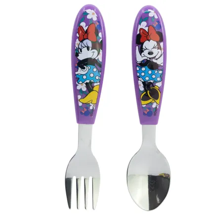 Cubiertos Infantiles Morados Minnie Mouse Disney