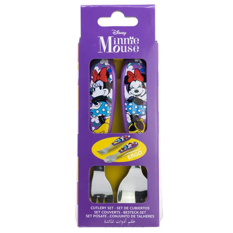Cubiertos Infantiles Morados Minnie Mouse Disney