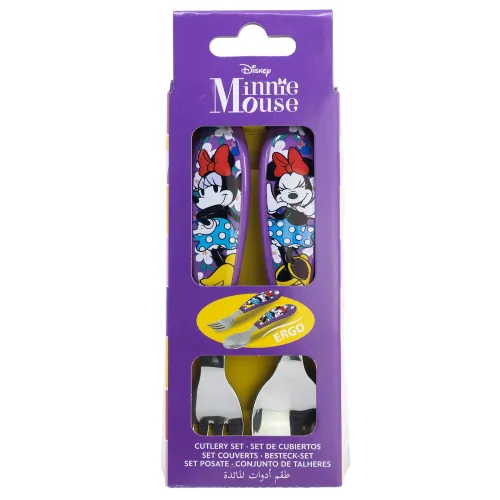 Cubiertos Infantiles Morados Minnie Mouse Disney