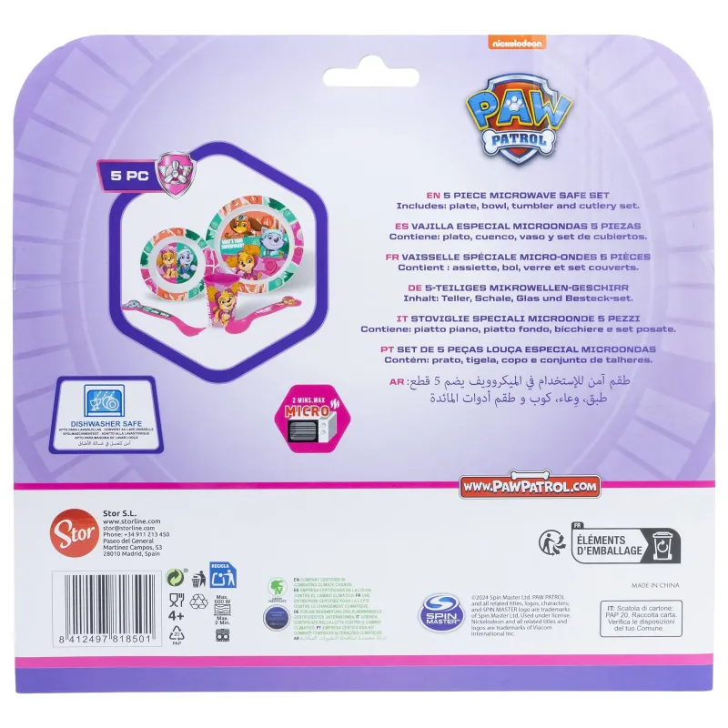 Set de Vajilla Patrulla Canina Nickelodeon