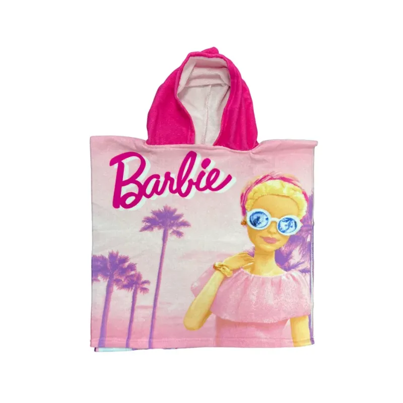Poncho Playa de Microfibra Barbie 110 x 55 cm