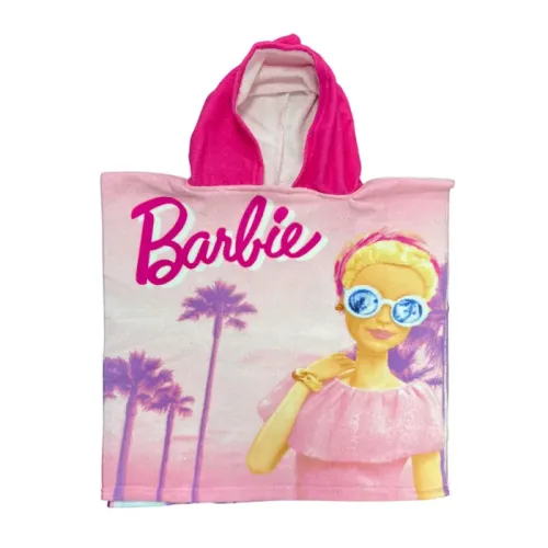Poncho Playa de Microfibra Barbie 110 x 55 cm