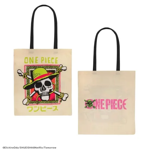 Bolsa de Tela Beige con Estampado One Piece