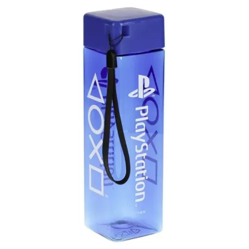 Botella de Agua Azul con Correa Logo PlayStation