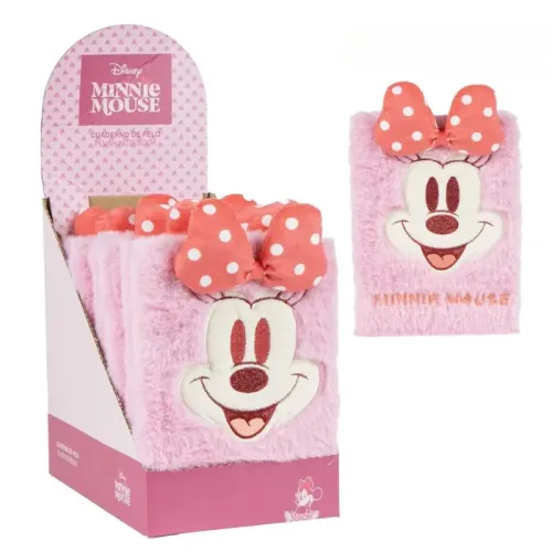 Cuaderno de Peluche Rosa con Lazo Minnie Mouse Disney