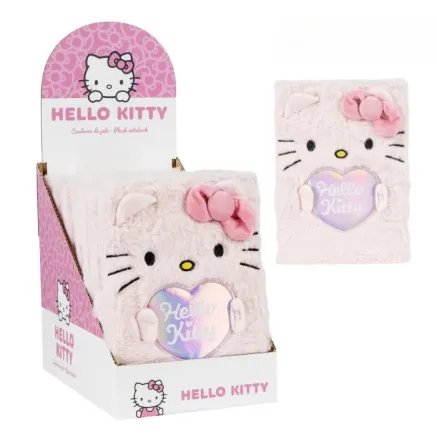 Cuaderno de Peluche Rosa Hello Kitty