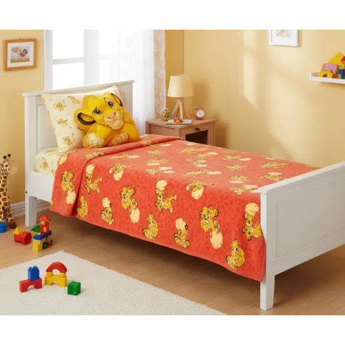 Manta Coralina Rey León 100 x 140 cm + Cojín Simba 30 x 29 cm